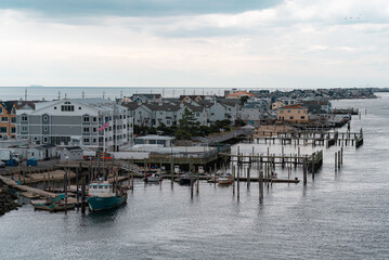 Houses Along Water at Beach in Highlands & Sea Bright New Jersey