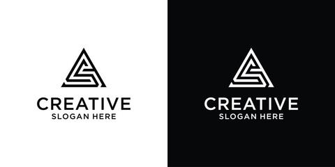 letter a s vector logo abstract template