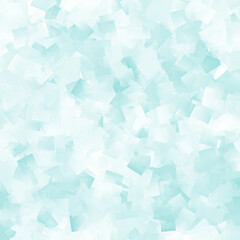 Abstract mint green and white background with paper squares motif.