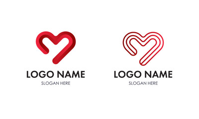 Heart logo design vector template. Cardiology Medical Healthcare Logo Concept Icon