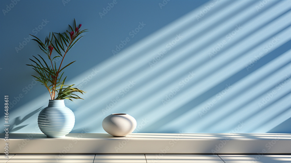 Poster minimalistic abstract background with the interplay of light and shadow from a window, adding depth 