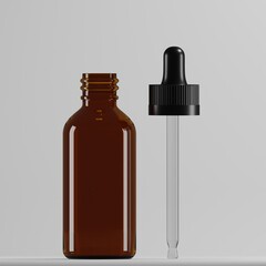 brown dropper opened 3d render