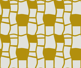 Seamless pattern in a cage. Geometric vector pattern. Deformed squares.