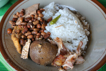 Brongkos is one of the traditional foods from the Special Region of Yogyakarta, in Central Java, Indonesia.      