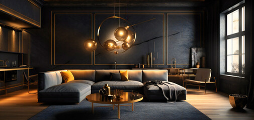black and gold home interior design interior design stock