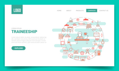 traineeship concept with circle icon for website template or landing page homepage