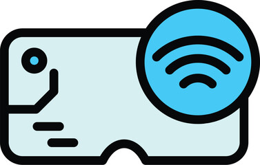 Wireless goggles icon. Outline Wireless goggles vector icon for web design isolated on white background color flat