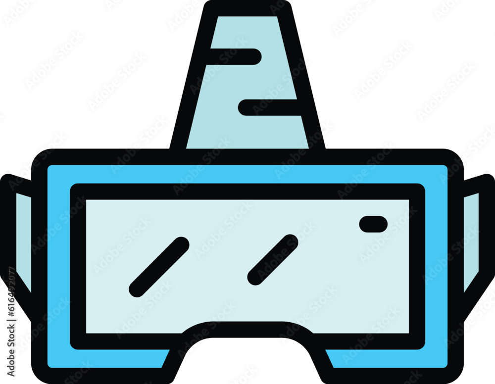 Poster goggles simulation icon. outline goggles simulation vector icon for web design isolated on white bac