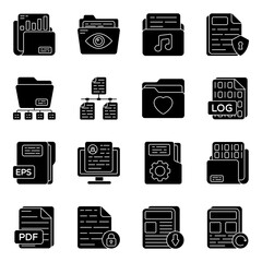 Pack of Archive Solid Icons