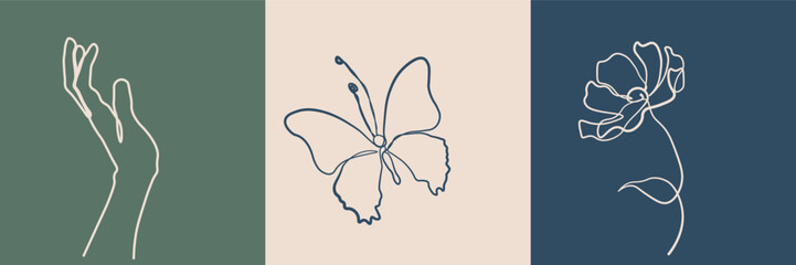 Surreal Faces Continuous line, drawing of set faces and hairstyles, fashion concept, woman's beauty, minimalist, vector illustration, pretty sexy. Love yourself and take care of yourself.