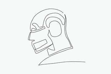 continuous line one line robot technology robot thinking job working robot future concept illustration vector