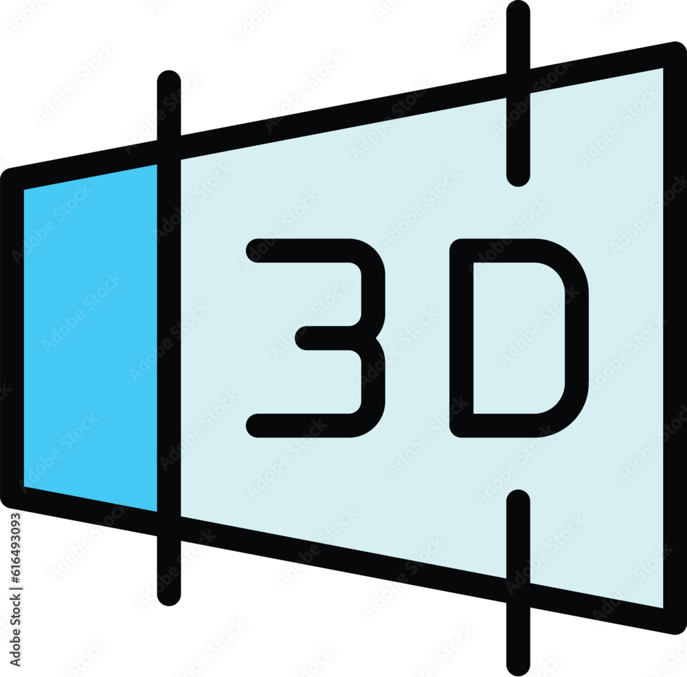 Poster 3d interface icon. outline 3d interface vector icon for web design isolated on white background colo