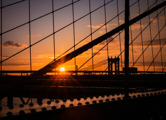 sunrise over Manhattan bridge  