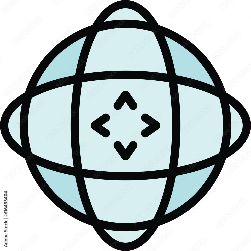 Poster virtual circle space icon. outline virtual circle space vector icon for web design isolated on white