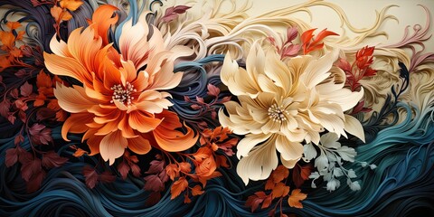Floral design for background. Generative AI