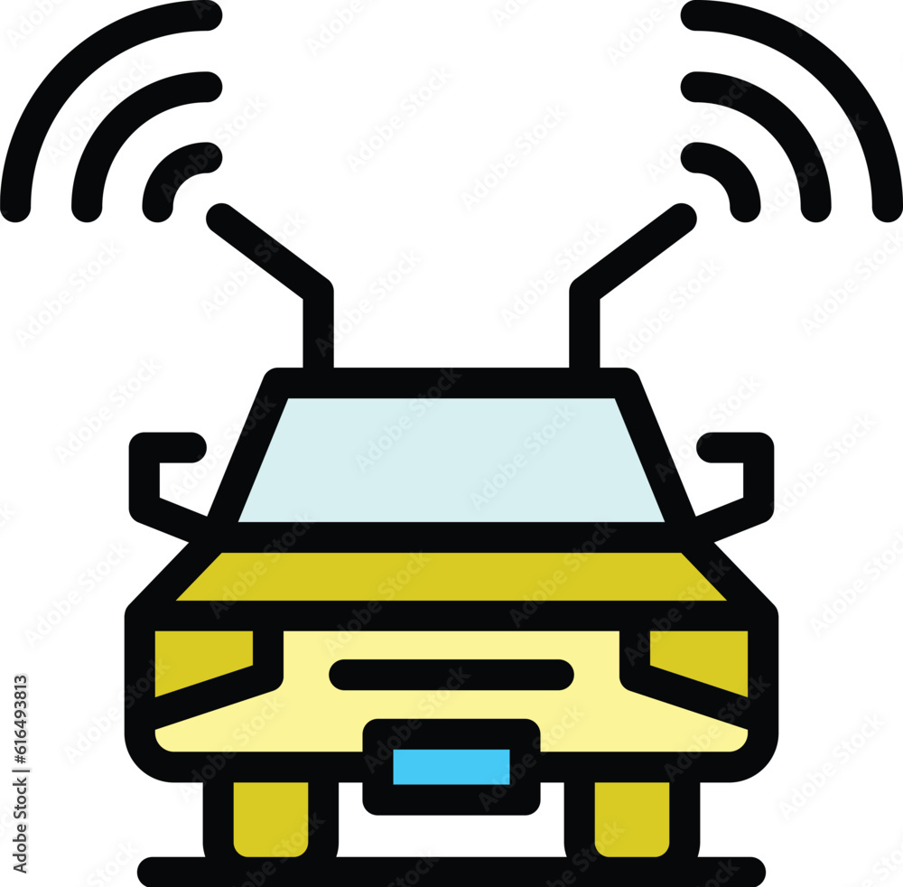 Poster autonomous vehicle icon. outline autonomous vehicle vector icon for web design isolated on white bac