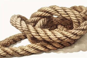 Fototapeta premium rope isolated on white background. Generated by AI