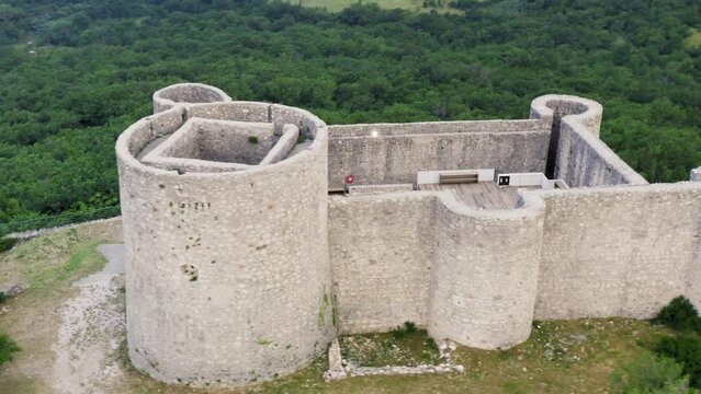 Aerial view of Drivenik fortress in Croatia
