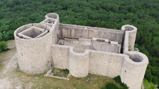Aerial view of Drivenik fortress in Croatia
