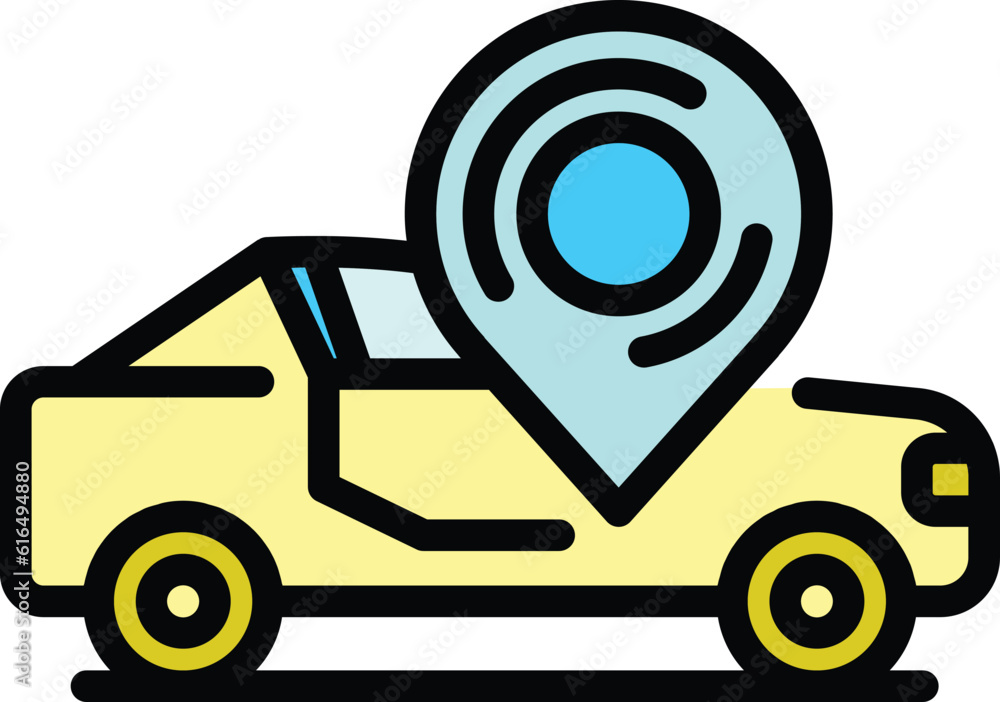 Poster sensor driving car icon. outline sensor driving car vector icon for web design isolated on white bac