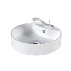 Washbasin isolated on white background, sink, 3D illustration, cg render