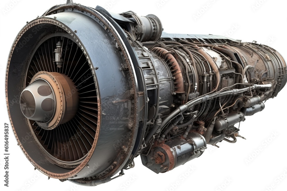 Poster jetengine isolated on white background. generated by ai