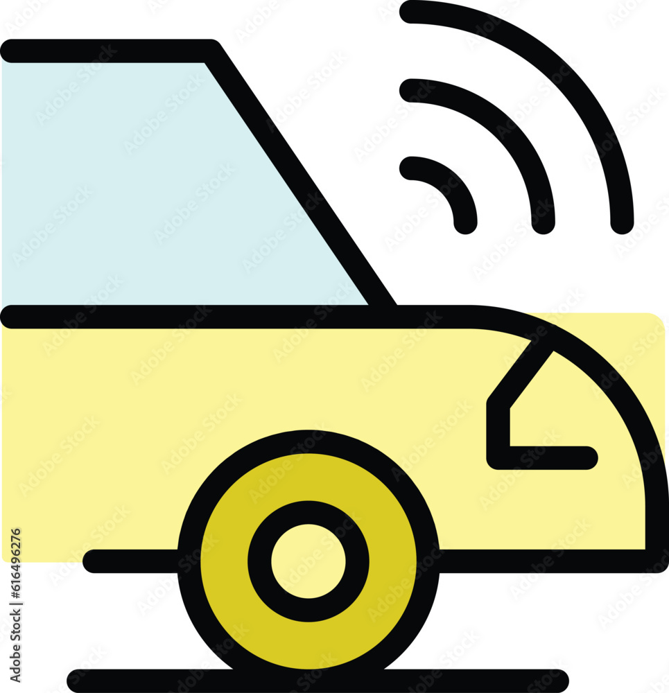 Poster autonomous car vehicle icon. outline autonomous car vehicle vector icon for web design isolated on w