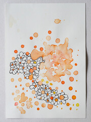 Abstracto final luego de dispersar agua en naranjas