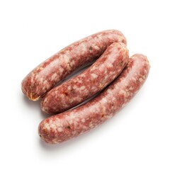 Italian sausage meat isolated on white background. Generative AI