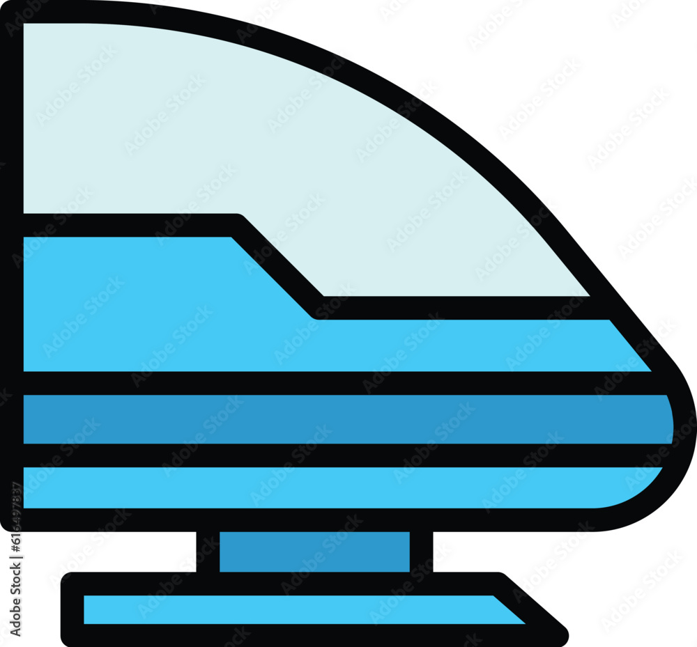 Poster high speed rail icon. outline high speed rail vector icon for web design isolated on white backgroun