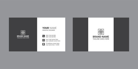 Simple clean business card design for corporate business, professional and modern visiting card design.Personal use .Black and white color.