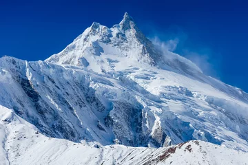 Foto op Plexiglas Manaslu Himalaya scenic mountain landscape against the blue sky. Manaslu mountain