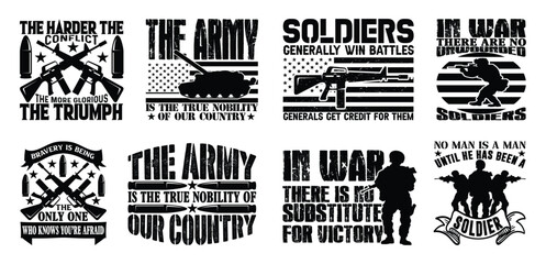US Army T shirt Design Bundle, Quotes about US Army, Veteran T shirt, US Military typography T shirt design Collection
