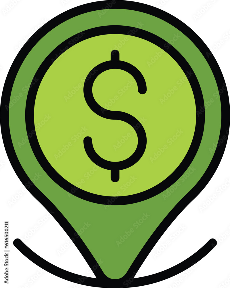 Poster money location icon. outline money location vector icon for web design isolated on white background 