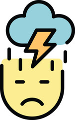 Narcissism storm icon. Outline Narcissism storm vector icon for web design isolated on white background color flat