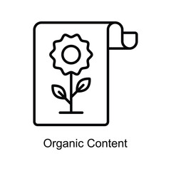 Organic Content Outline Icon Design illustration. Digital Marketing Symbol on White background EPS 10 File