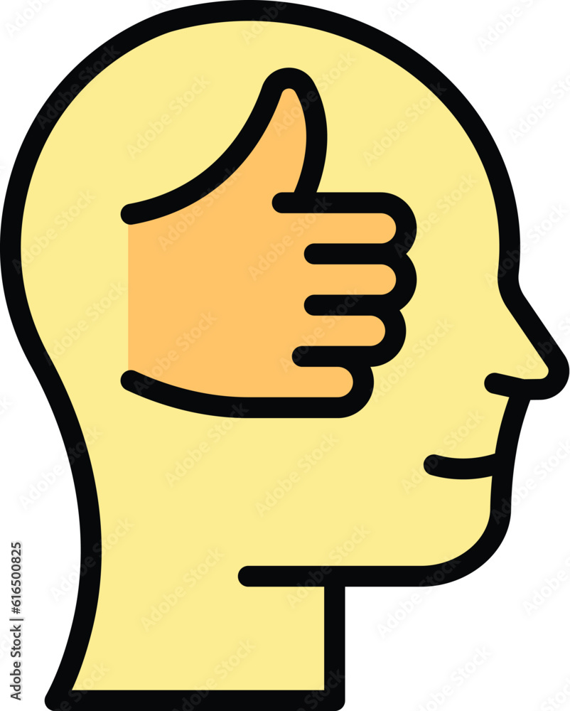 Poster narcissism thumb up icon. outline narcissism thumb up vector icon for web design isolated on white b