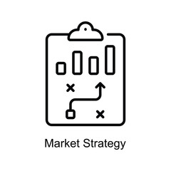 Market Strategy Outline Icon Design illustration. Digital Marketing Symbol on White background EPS 10 File