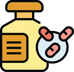 Narcissism pills icon. Outline Narcissism pills vector icon for web design isolated on white background color flat