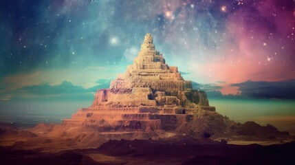 Fototapeta na wymiar Ancient pyramid temple 