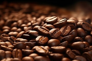 Coffee bean background, coffee close up