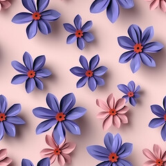 Obraz premium Flowers colorful collage 3d seamless repeat pattern 