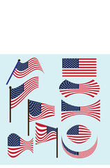 Vector flag of USA. United States of America waving flag background. USA flag vector illustration. vector image, eps 10

