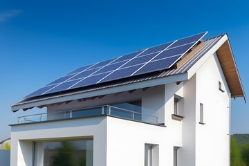 Fototapeta premium Solar power and energy concept, Generative AI