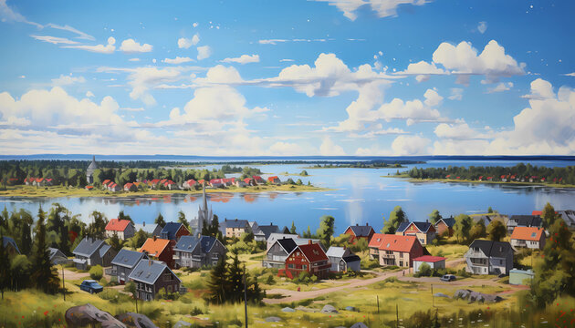 Painting of Luleå Sweden with AI