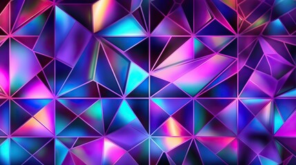 Geometric pattern with holographic color scheme (Ai generated)