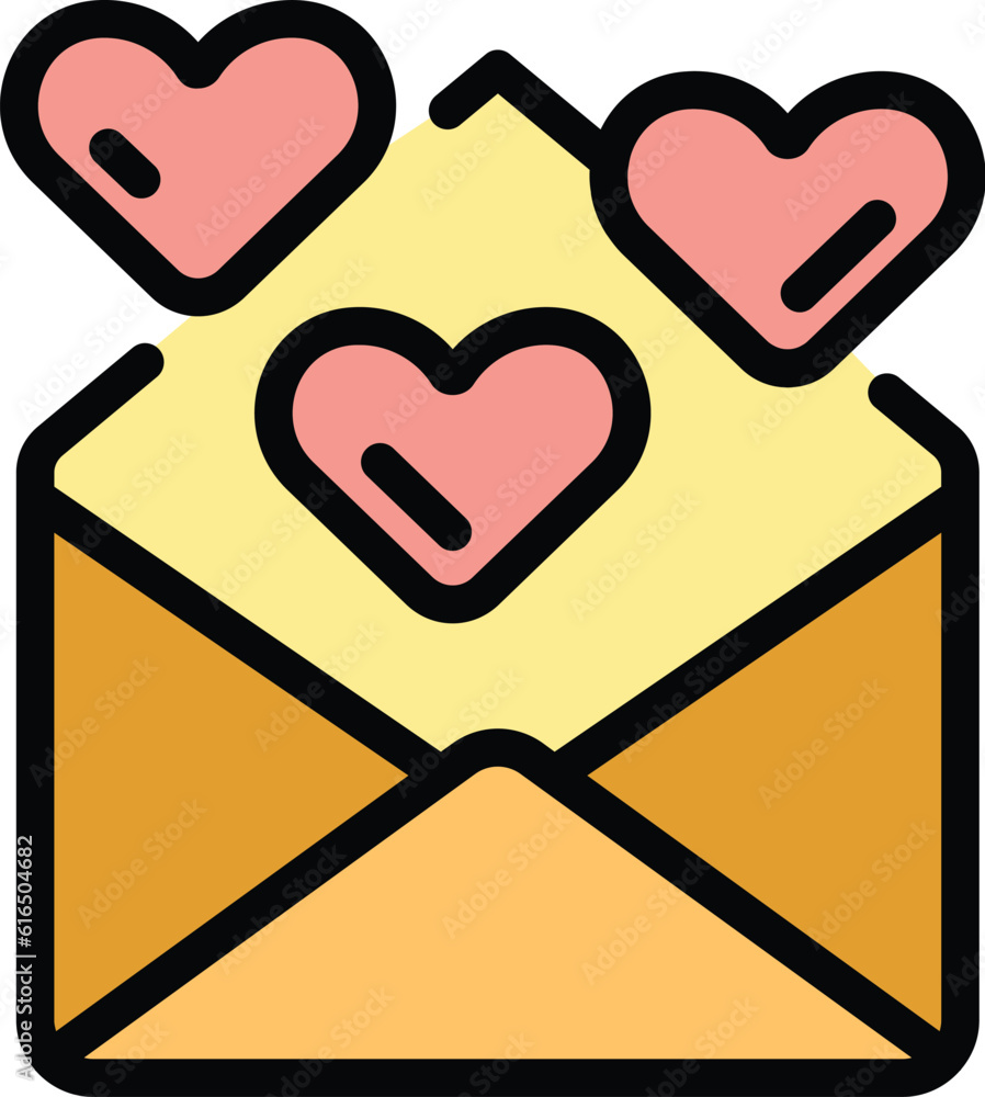 Poster envelope relationship icon. outline envelope relationship vector icon for web design isolated on whi