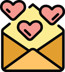 Envelope relationship icon. Outline Envelope relationship vector icon for web design isolated on white background color flat