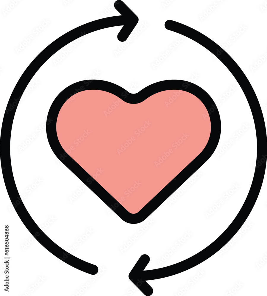 Poster heart trust relationship icon. outline heart trust relationship vector icon for web design isolated 