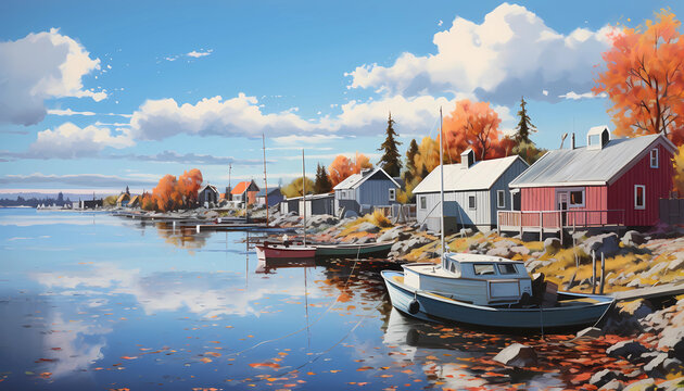 Painting of Kallax Sweden with AI 